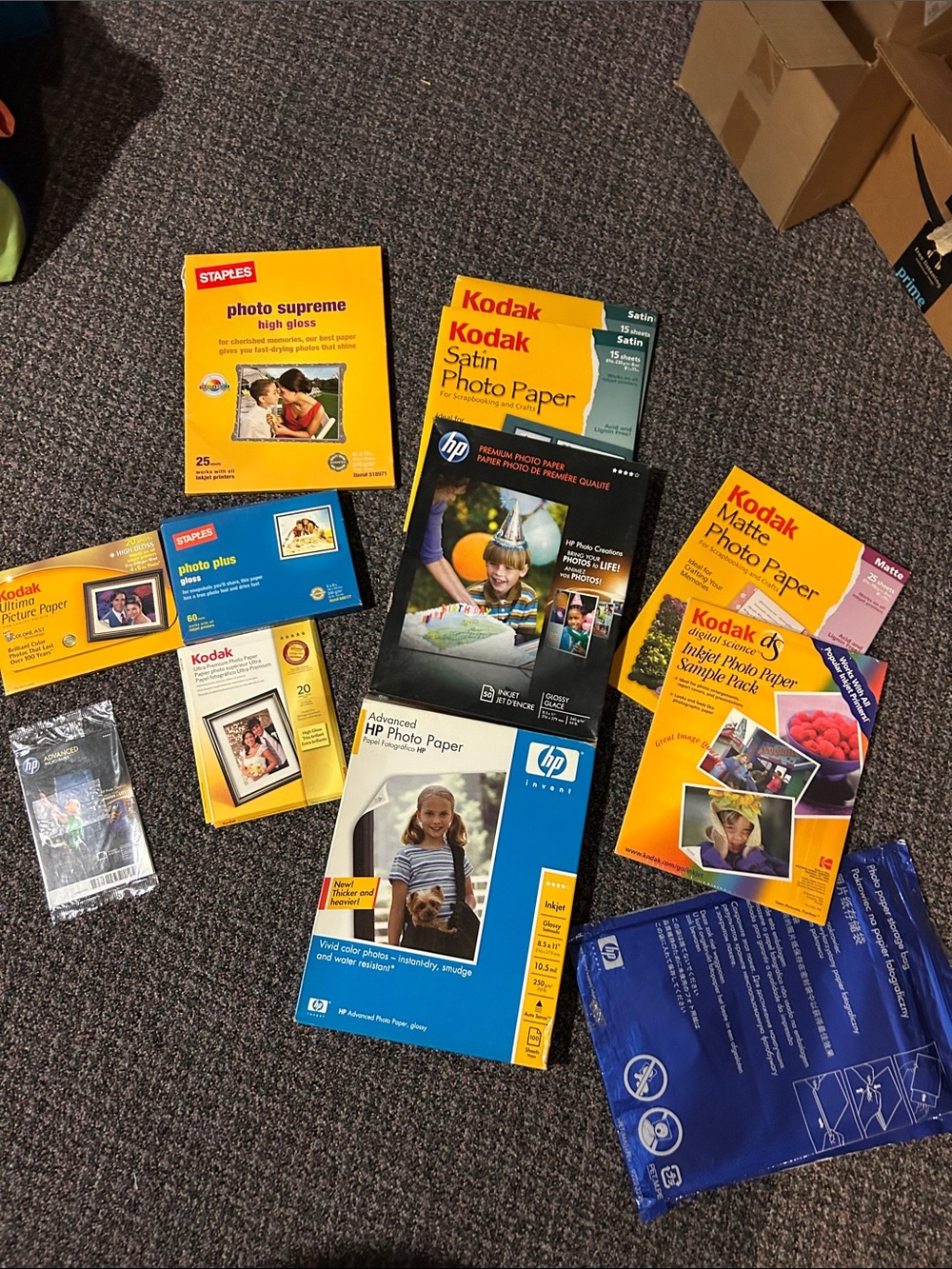 Kodak & HP Photo Paper Assortment - some new/unopened